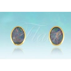 Medium Oval Bezel Set Stud G/Plated
